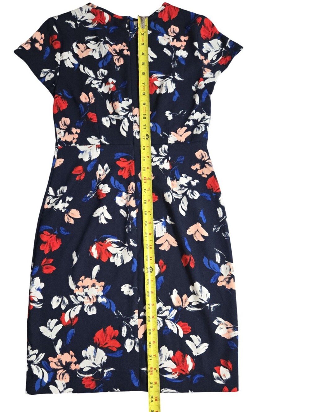 Banana Republic Navy Floral Sheath Mini Dress Floral Feminine Buisiness Cocktail - Picture 5 of 7